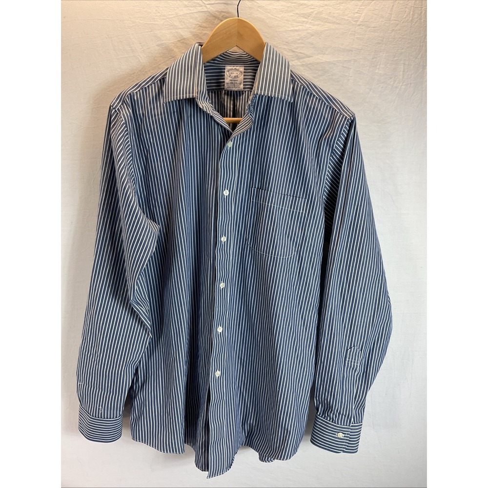 Brooks Brothers Regent Long Sleeve Button Down blue‎ Striped Shirt 15 1/2 35
